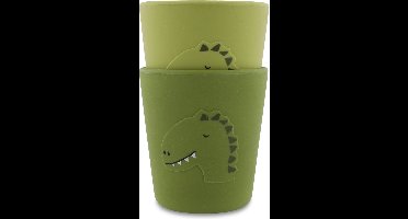Trixie Silicone cup 2-pack - Mr. Dino - Twee drinkbekers voor Kinderen - In voedselveilig silicone - Groen