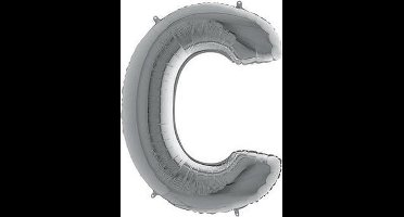 Folieballon letter C zilver (100cm)