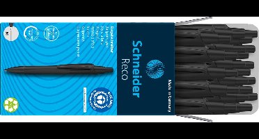 Schneider balpen - Reco - zwart - penpunt M - schrijfkleur zwart - 20 stuks - S-131811