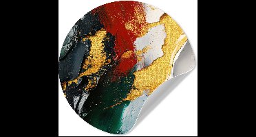 WallCircle® - Behangcirkel 30x30 cm - Muurstickers Modern - Kerst - Abstract - Goud - Muurcirkel woonkamer - Wandcirkel - Kamer decoratie zelfklevend - Muurdecoratie - Kerstdecoratie voor binnen - Kerstversiering - Kerstmis versiering