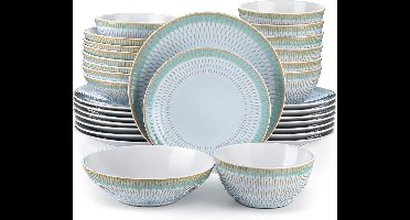 ApexArte® Serviesset 8 Persoons - Serviessets - Bordenset - Chique Bordenset - Porselein - Groen