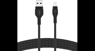 Belkin Boost Charge braided - Telefoniekabel - USB-A naar iPhone Lightning - 1m - Zwart