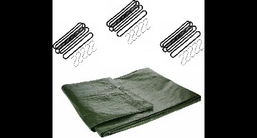 Talentools - Afdekzeil groen 4x5 meter met 20 spanrubbers en S-haken