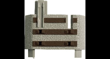 H0 Roco GeoLine (met ballastbed) 61183 Eindstuk met bielzen 6 stuk(s)