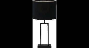 Light & Living Tafellamp Shiva/Velours - Zwart/Zwart - Ø30x62cm - Tafellamp met kap
