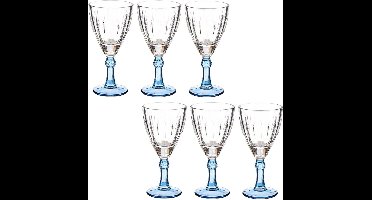 Vivalto - Wijnglazen Exotic Collection set 12x op blauwe voet 275 ml