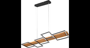 Trio leuchten - LED Hanglamp - Hangverlichting - 42W - Warm Wit 3000K - Dimbaar - Rond - Zwart - Aluminium