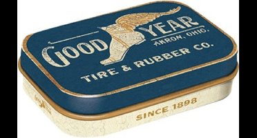 Pepermunt Blik Goodyear - Wing Foot Logo 1901 mint box 4 x 6 cm