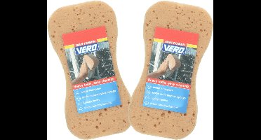 Vero grote schoonmaakspons / viscose autospons - 4x stuks - 22 x11 cm - schoonmaakartikelen / auto wassen