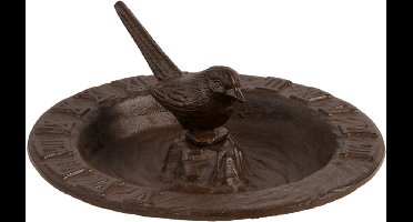 Best For Birds Zonnewijzer Met Vogelbad - Drinkbak - Ø25x10 cm Bruin