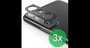 Camerascreenprotector 3x Geschikt voor Samsung Galaxy S22 - screen protector - glas - bescherm je camera - beschermglas - Zwart - ZT Accessoires