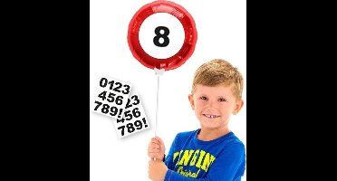 Folat - Leeftijd 8 jaar verjaardag folieballon met leeftijd stickers dia 23 cm