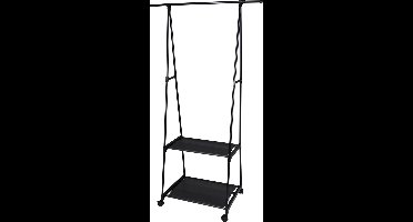 Storage Solutions - Kledingrek met 2 planken - zwart