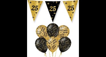 Paperdreams - Verjaardag 25 jaar feest pakket zwart/goud party-time