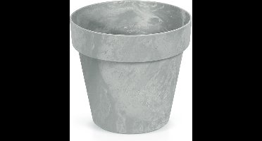 Prosperplast Bloempot/plantenpot - betonlook - lichtgrijs - kunststof - Dia 14 cm - buiten/binnen