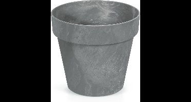 Prosperplast Bloempot/plantenpot - betonlook - grijs - kunststof - Dia 14 cm - buiten/binnen