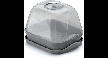 Kweekbak/kweekkast grijs met deksel 25 x 19 x 18 cm - Propagator/Moestuinbak