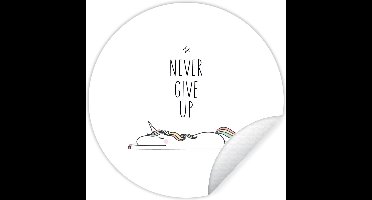 Behangsticker kinderkamer - Unicorn - Kinderen - Quotes - Never give up - Meisjes - Wanddecoratie meisjes - Meiden - ⌀ 140 cm