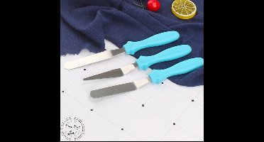 New Age Devi - paletmes - Spatel - Gebogen - Cake decoratie - Fondant - 3 stuks - Blauw