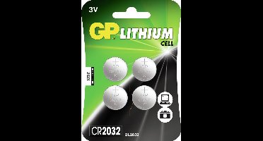 GP Lithium CR2032 knoopcelbatterijen - 4 stuks