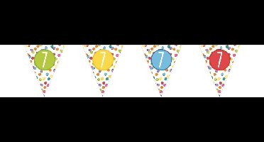 Haza Leeftijd Vlaggenlijn - 7 jaar - verjaardag versiering - vlaggetjes slinger - 6 m - kunststof