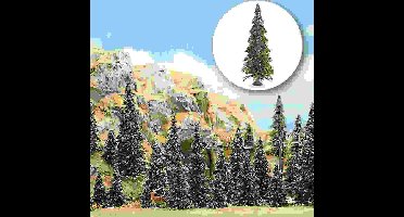 Busch - 10 Edeltannen H0 (Bu6475) - modelbouwsets, hobbybouwspeelgoed voor kinderen, modelverf en accessoires