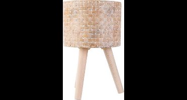 Cosy & Trendy Bloempot Woven met 3 poten - Zand - D31xH24cm