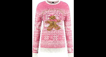 Foute Kersttrui Dames & Heren - Pink Gingerbread - Kerstcadeau Volwassenen - Dames en Heren - Maat XL