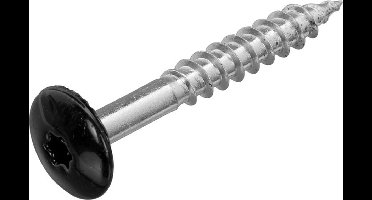 Schroeven voor montage Trespa platen - Torx 20 - 4,8x38mm - RVS - Deeldraad - Zwart RAL 9005 (100 stuks)