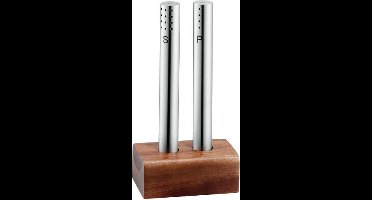 WMF Peper- en Zoutstel - RVS en Acaciahout - 15 cm - Elegant Design - Duurzaam - Handmatig