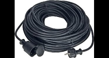 Rubber verlengkabel -  H05RR-F -  3x1.5mm - zwart 50m - met randaarde