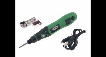 Hofftech Multislijper - 10 Opzetstukken - USB Oplaadbaar - Groen