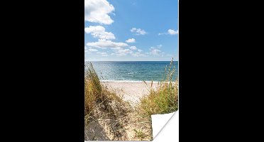 Poster Duin - Gras - Zee - Strand - 20x30 cm