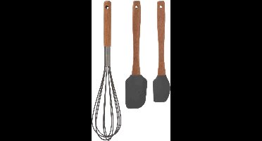 Excellent Houseware beslag spatelset 3-delig - Beukenhout - 32,5 cm