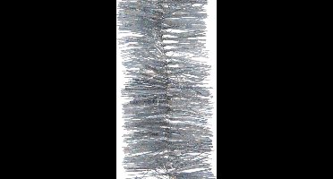 4x Kerstslingers glitter zilver 270 cm - Guirlande folie lametta - Zilveren kerstboom versieringen