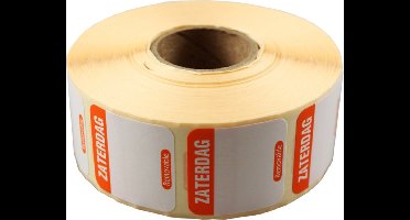 Label - Daglabel za - papier - beschrijfbaar - 25x25mm - oranje - rol à 1000 stuks