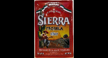 Sierra Tequila Silver Reclamebord van metaal 30 x 20 cm GEBOLD BORD MET RELIEF METALEN-WANDBORD - MUURPLAAT - VINTAGE - RETRO - HORECA- WANDDECORATIE -TEKSTBORD - DECORATIEBORD - RECLAMEPLAAT - WANDPLAAT - NOSTALGIE -CAFE- BAR -MANCAVE- KROEG