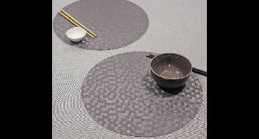 Wicotex - Placemats Dijon stone - Ronde Placemat easy to clean 12stuks