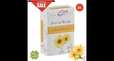 Arnica Massagezeep 2 x 125g | met exfoliërende olijfsteenpoeder | 99% ingrediënten van natuurlijke oorsprong | La Cigale