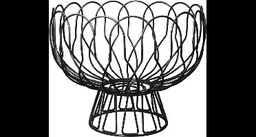 Present Time Fruitschaal Wired - Metaal Zwart - 26x28cm - IJzer - Scandinavisch - Woonkamer - Moederdag - Moederdag cadeautje - Moederdag cadeau voor mama