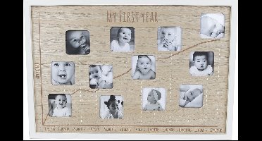 Fotolijst My first year 44x40x1.5cm voor foto's van 5x5cm