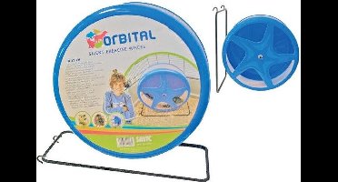 Savic Looprad Orbital Wit / Blauw - silent spinner looprad knaagdieren - 27 cm