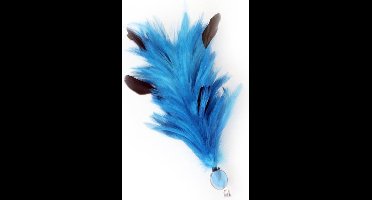 Verenpluim turquise 30 cm buigbaar met speld en clip