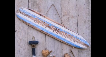 Migo Styling - Surfplank - Peddel - Beach - Hartenslinger - Decoratie - Tuin - Blauw - Enjoy the moment - Ibiza