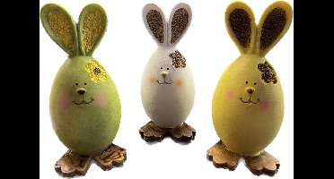 Countryfield - Ei haas Egbert - S - 3 stuks paashaas - veelkleurig