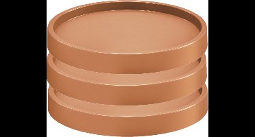 Plantenonderzetter/multiroller - 3x stuks - rond - terracotta - kunststof - 35 cm - Trolleys voor kamerplanten