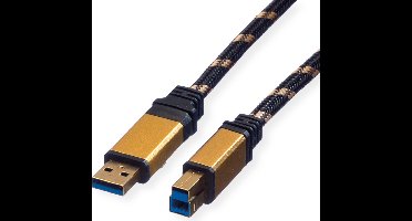 ROLINE GOLD USB 3.2 Gen 1 kabel, type A-B, 0,8 m