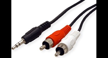 ROLINE 3,5mm (M) naar Tulp (2x M) Kabel, 5m