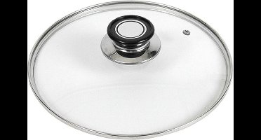 Universele glazen steel/saus pannendeksel - van 18 cm - voor pannen van 17 cm