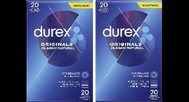 Durex Condooms Classic Natural 20st x2 - Cadeau voor man en vrouw